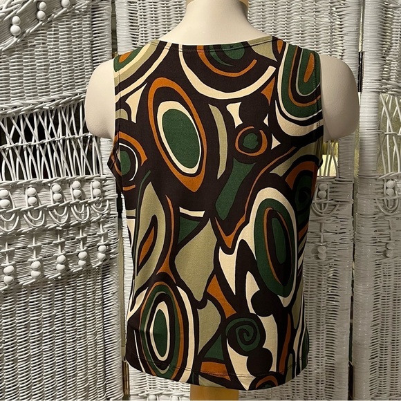 Vtg PERCEPTIONS Womens 6P Two-Piece Green Blazer Jacket MOD Abstract Tank Top - Picture 10 of 16
